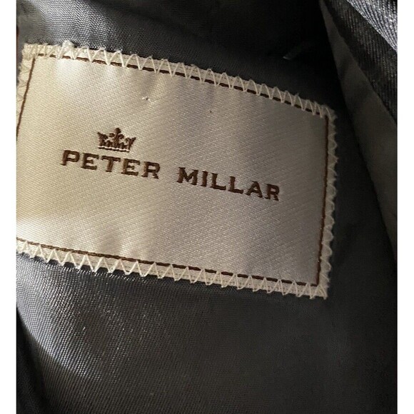 Peter Millar Blazer 44T Jacket Canada Made Check Print Gray Black Sports Coat - Picture 7 of 8